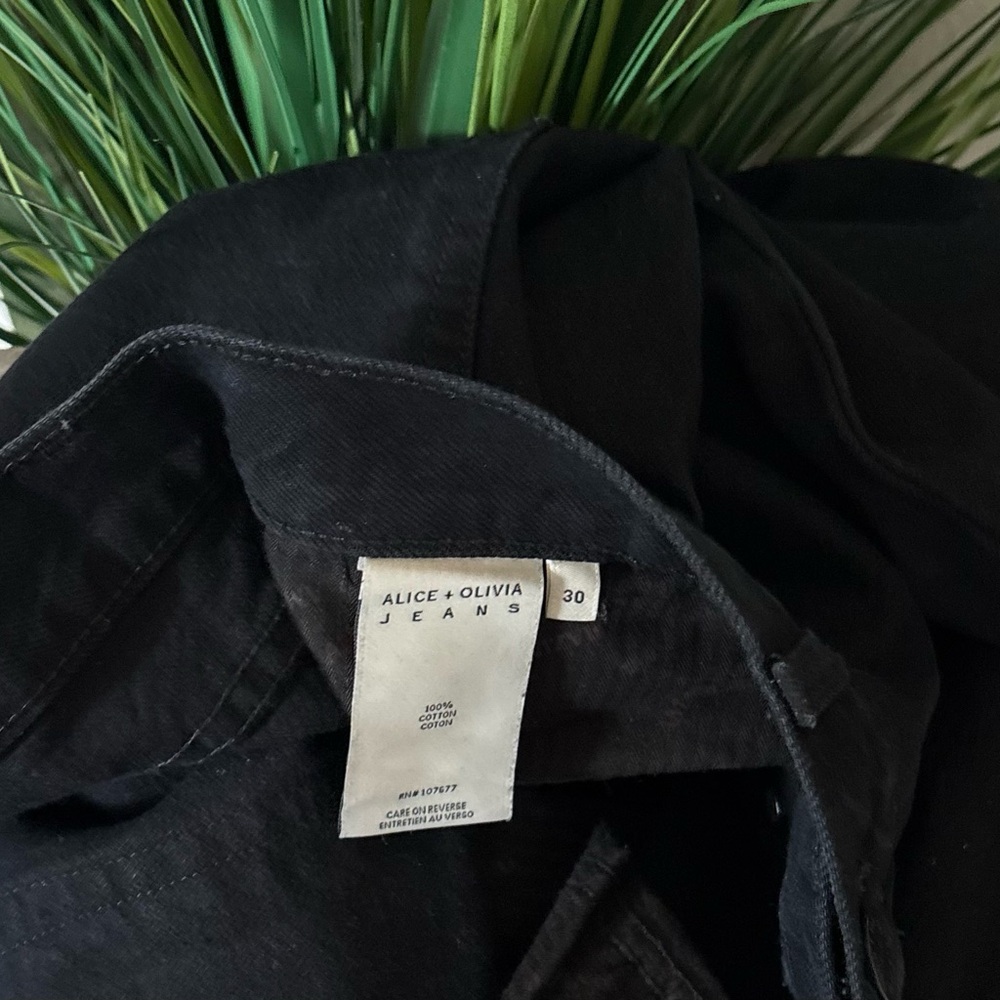 Alice + Olivia Black Distressed Black Jeans - Picture 7 of 7